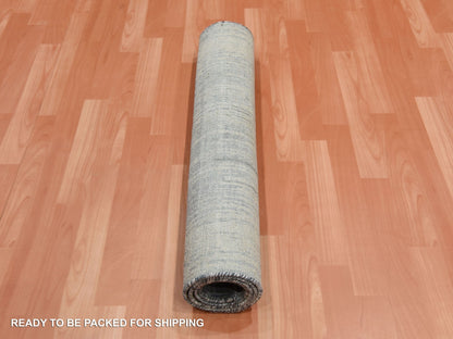 Grey 3'0" x 5'3" Modern / Contemporary Hand knotted Wool/Silk Rug - Sku: O075262