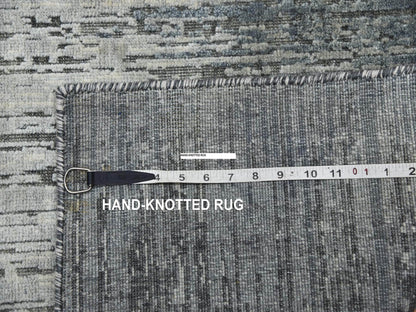 Grey 3'0" x 5'3" Modern / Contemporary Hand knotted Wool/Silk Rug - Sku: O075262