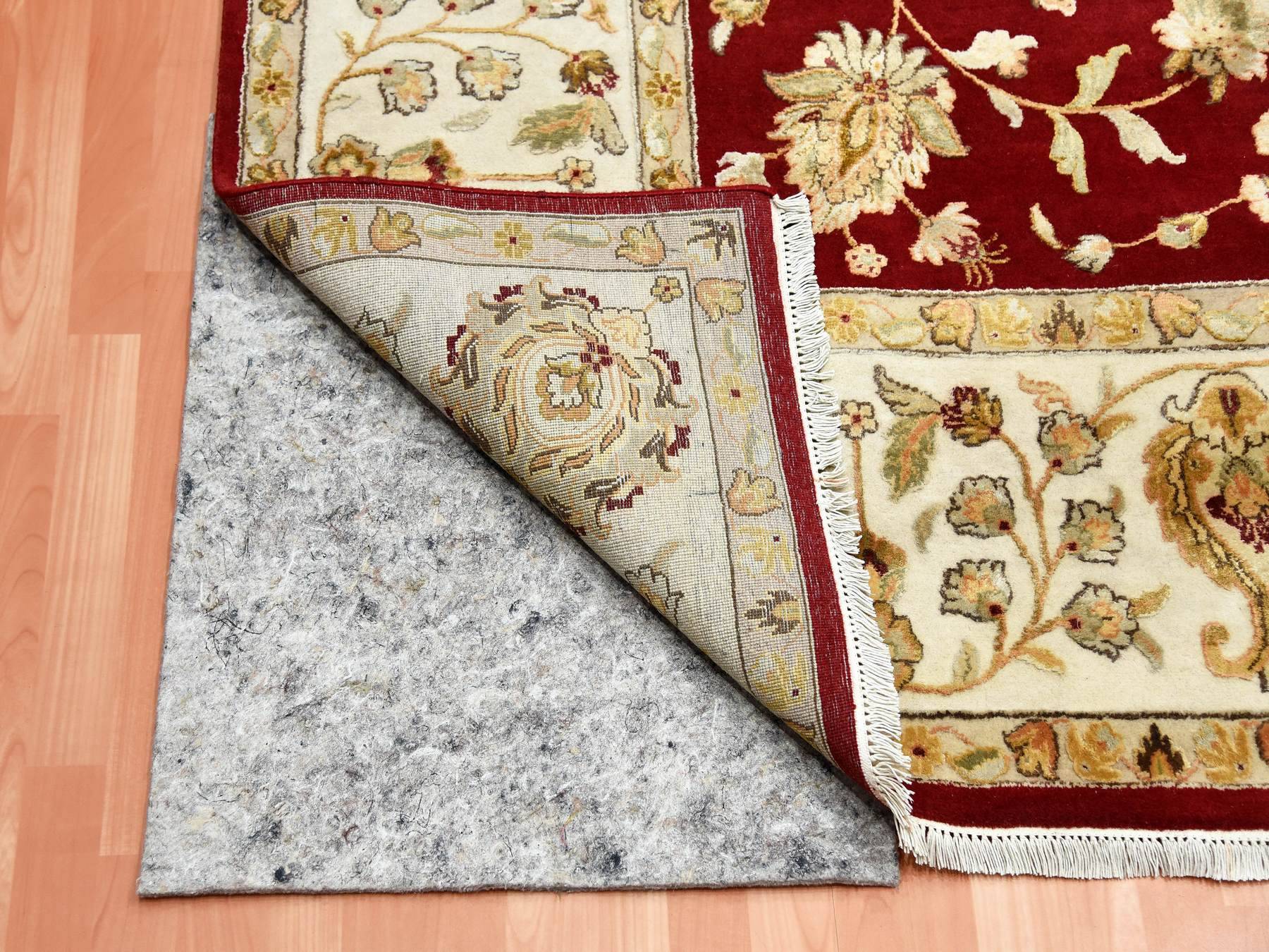 Rajasthan Rajasthan hand-knotted wool/silk rug in Red & Ivory, 9' x 12' — SKU O075265 (view 4)