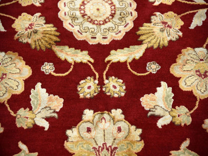 Rajasthan Rajasthan hand-knotted wool/silk rug in Red & Ivory, 9' x 12' — SKU O075265 (view 8)