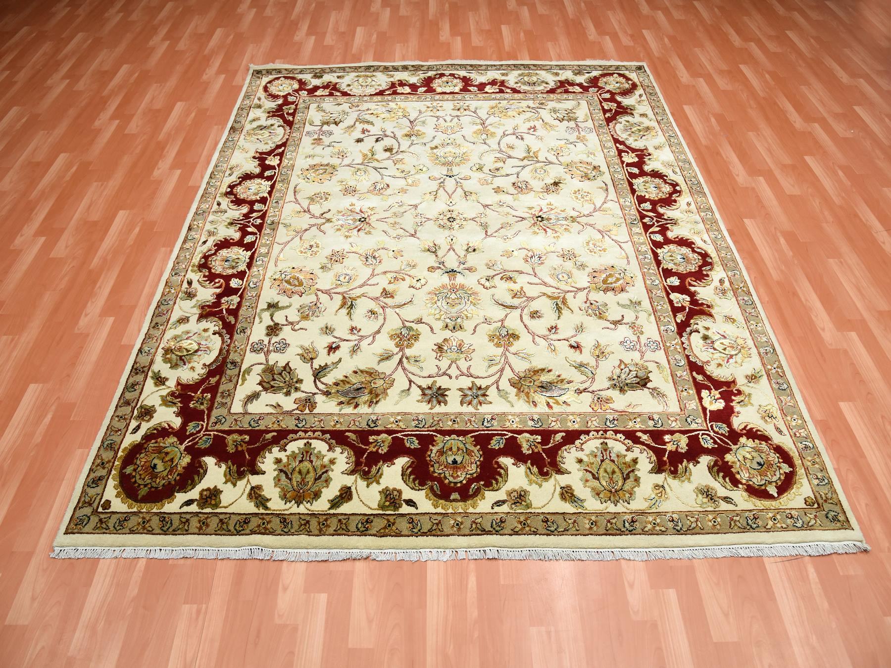 Rajasthan Rajasthan hand-knotted wool/silk rug in Ivory, 8'1" x 10' — SKU O075272 (view 2)