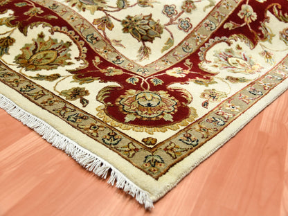 Ivory 8'1" x 10'0" Rajasthan Hand knotted Wool/Silk Rug - Sku: O075272