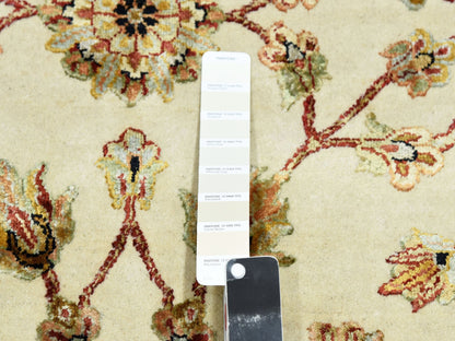 Ivory 8'1" x 10'0" Rajasthan Hand knotted Wool/Silk Rug - Sku: O075272