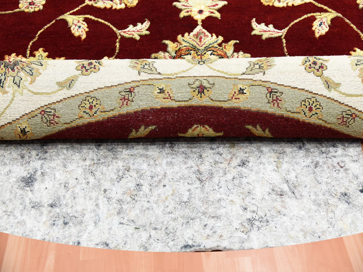 Rajasthan Rajasthan hand-knotted wool/silk rug in Red & Ivory, 7'10" x 8' — SKU O075273 (view 4)