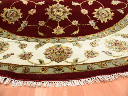 Rajasthan Rajasthan hand-knotted wool/silk rug in Red & Ivory, 7'10" x 8' — SKU O075273 (view 6)