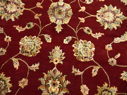 Rajasthan Rajasthan hand-knotted wool/silk rug in Red & Ivory, 7'10" x 8' — SKU O075273 (view 8)