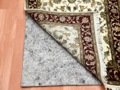 Rajasthan Rajasthan hand-knotted wool/silk runner in Ivory & Red, 2'7" x 8' — SKU O075276 (view 3)