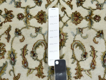 Rajasthan Rajasthan hand-knotted wool/silk runner in Ivory & Black, 2'6" x 8'2" — SKU O075277 (view 4)