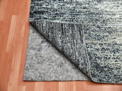 Black 6'0" x 6'1" Modern and Contemporary Hand knotted Wool/Silk Rug - Sku: O075284