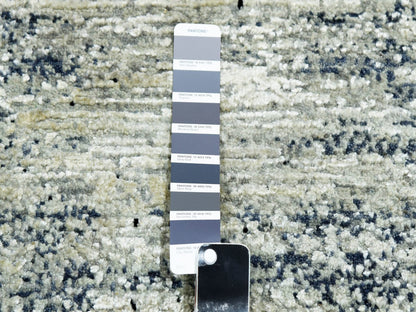 Black 6'0" x 9'0" Modern and Contemporary Hand knotted Wool/Silk Rug - Sku: O075285