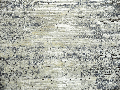 Black 6'0" x 9'0" Modern and Contemporary Hand knotted Wool/Silk Rug - Sku: O075285