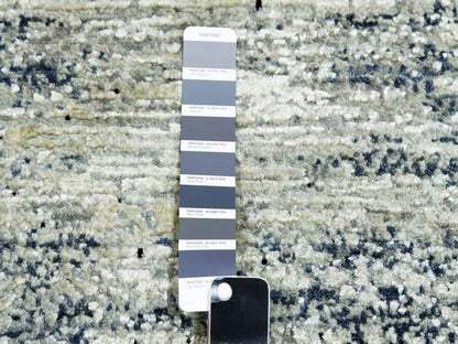 Black 10'0" x 10'0" Modern and Contemporary Hand knotted Wool/Silk Rug - Sku: O075286