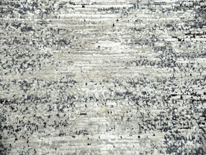 Black 10'0" x 10'0" Modern and Contemporary Hand knotted Wool/Silk Rug - Sku: O075286