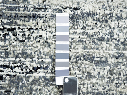 Modern / Contemporary hand-knotted wool/silk rug in Black, 8' x 8' — SKU O075287 (view 8)