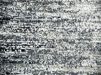 Black 8'0" x 8'0" Modern and Contemporary Hand knotted Wool/Silk Rug - Sku: O075287