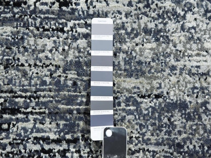 Black 6'0" x 6'0" Modern and Contemporary Hand knotted Wool/Silk Rug - Sku: O075288