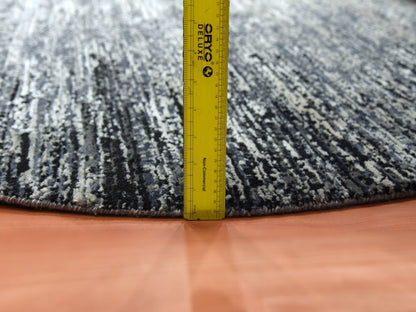 Black 6'0" x 6'0" Modern and Contemporary Hand knotted Wool/Silk Rug - Sku: O075288