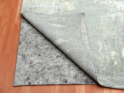Grey 9'0" x 12'1" Modern / Contemporary Hand knotted Wool/Silk Rug - Sku: O075289