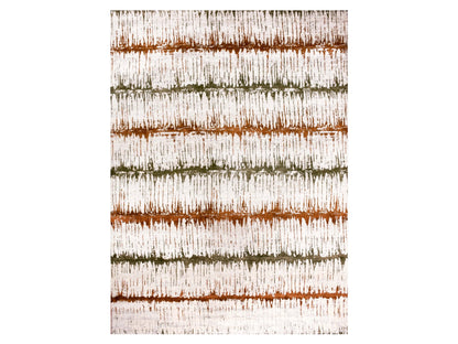 Modern / Contemporary hand-knotted wool/silk rug in Orange, 8'10" x 11'10" — SKU O075295