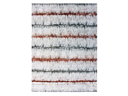 Modern / Contemporary hand-knotted wool/silk rug in Gray, 10'2" x 13'11" — SKU O075299