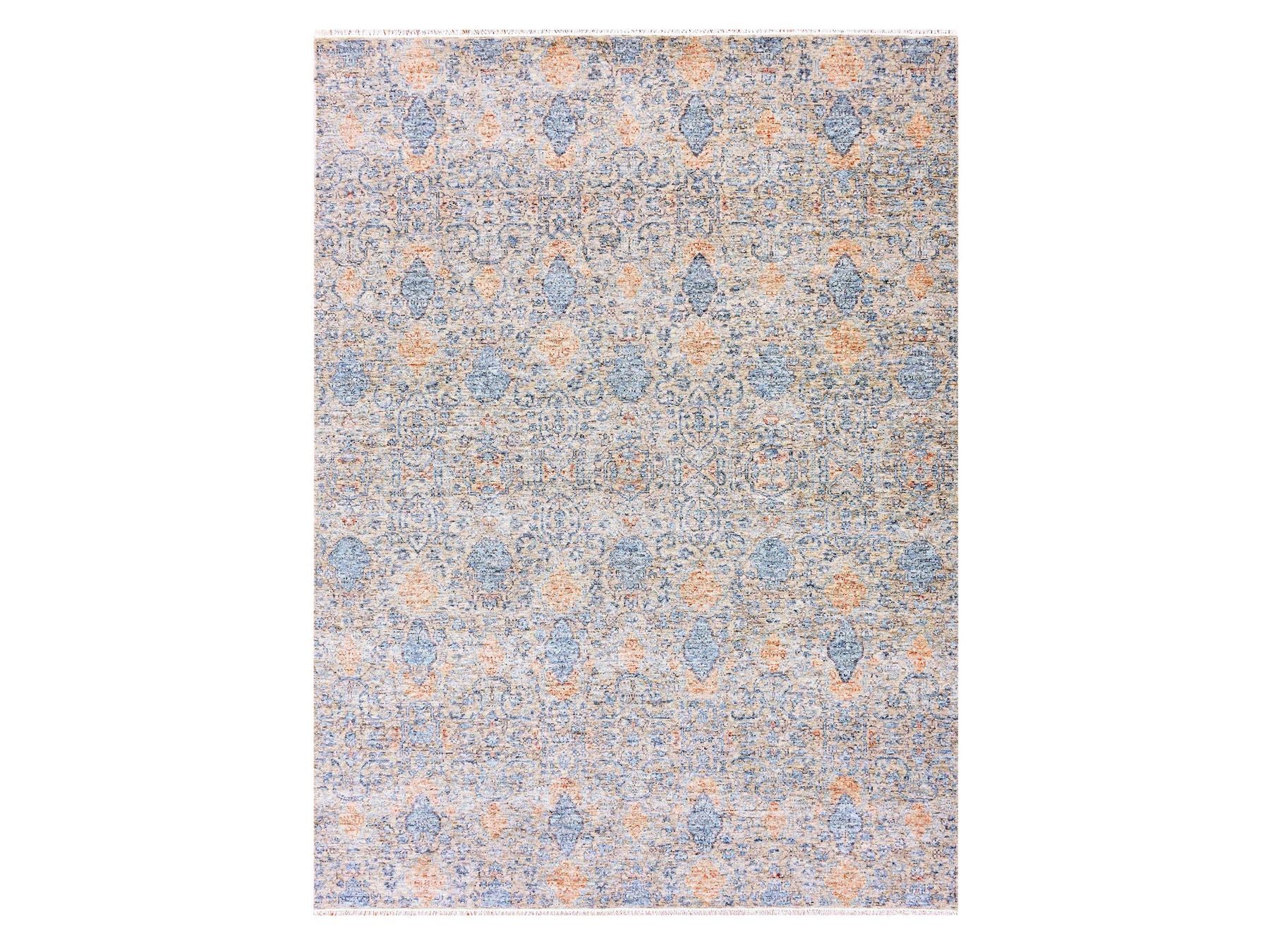 Modern / Contemporary hand-knotted wool rug in Gray, 9' x 12'4" — SKU O075306