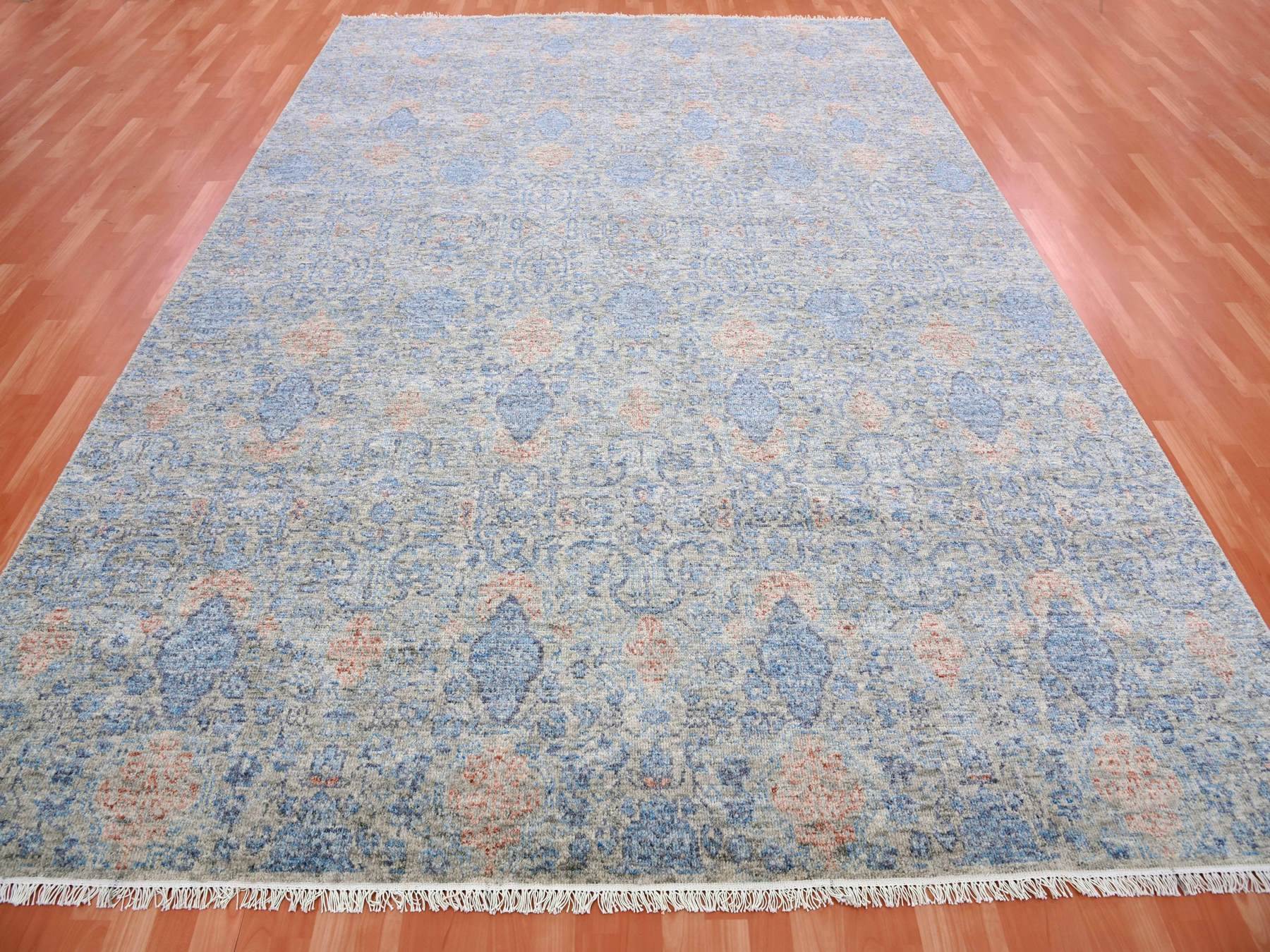 Modern / Contemporary hand-knotted wool rug in Gray, 9' x 12'4" — SKU O075306 (view 2)
