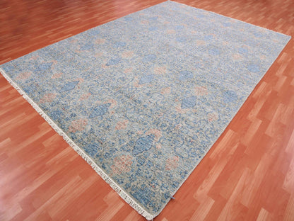 Modern / Contemporary hand-knotted wool rug in Gray, 9' x 12'4" — SKU O075306 (view 3)