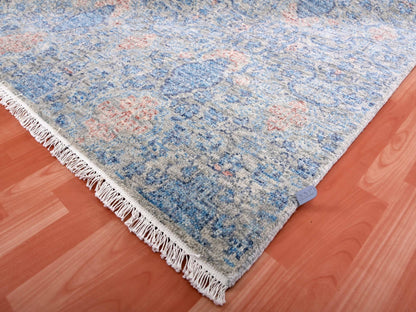 Grey 9'0" x 12'4" Modern / Contemporary Hand knotted Wool Rug - Sku: O075306