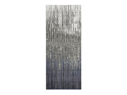 Modern / Contemporary hand-knotted wool runner in Gray, 2'6" x 6'4" — SKU O075307