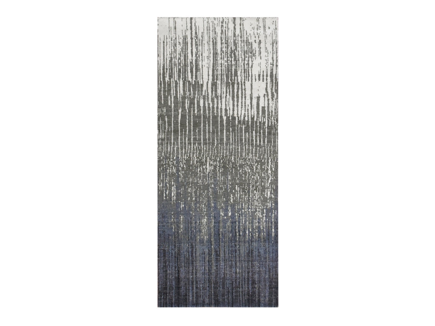 Modern / Contemporary hand-knotted wool runner in Gray, 2'6" x 6'3" — SKU O075308