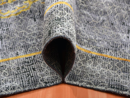 Fine Oriental hand-knotted wool/silk rug in Gray, 8' x 10'3" — SKU O075315 (view 5)