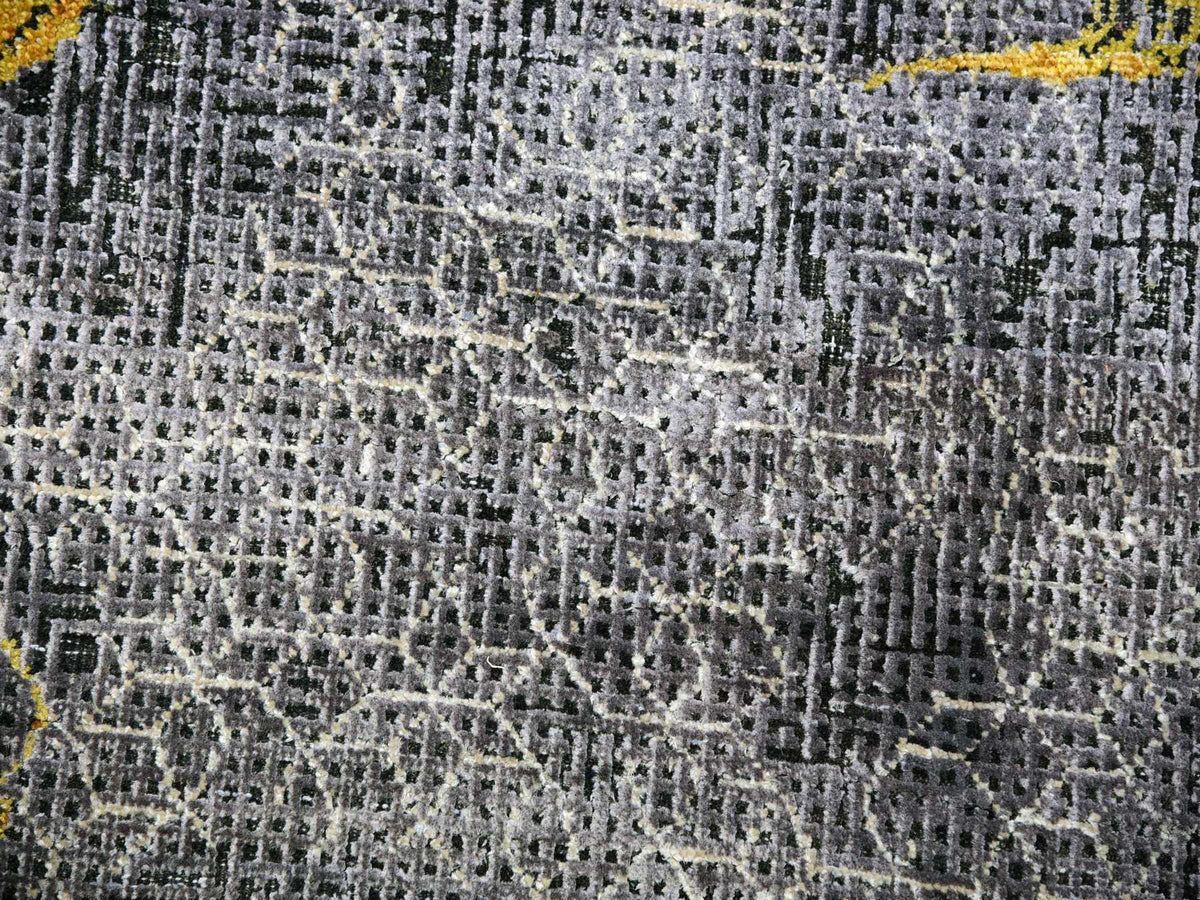 Fine Oriental hand-knotted wool/silk rug in Gray, 8' x 10'3" — SKU O075315 (view 8)