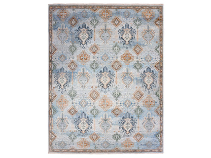 Blue 9'0" x 11'10" Oushak And Peshawar Hand knotted Wool Rug - Sku: O075323