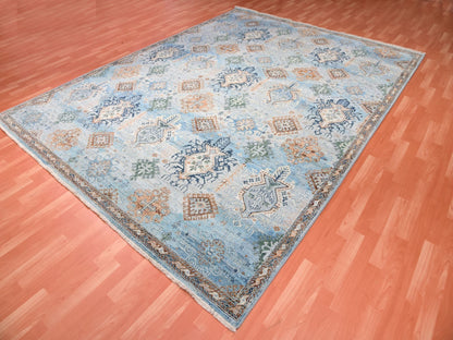 Oushak hand-knotted wool rug in Blue, 9' x 11'10" — SKU O075323 (view 3)