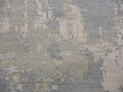 Grey 12'0" x 15'6" Modern / Contemporary Hand knotted Wool/Silk Rug - Sku: O075331