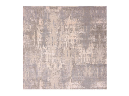 Grey 10'0" x 10'3" Modern / Contemporary Hand knotted Wool/Silk Rug - Sku: O075339