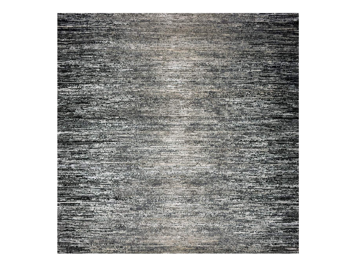 Modern / Contemporary hand-knotted wool/silk rug in Gray, 10'1" x 10'1", SKU O075340