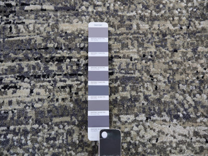 Grey 10'1" x 10'1" Modern / Contemporary Hand knotted Wool/Silk Rug - Sku: O075340