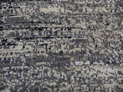 Grey 10'1" x 10'1" Modern / Contemporary Hand knotted Wool/Silk Rug - Sku: O075340