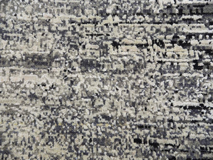 Modern / Contemporary hand-knotted wool/silk rug in Black, 7'11" x 10'3", SKU O075344