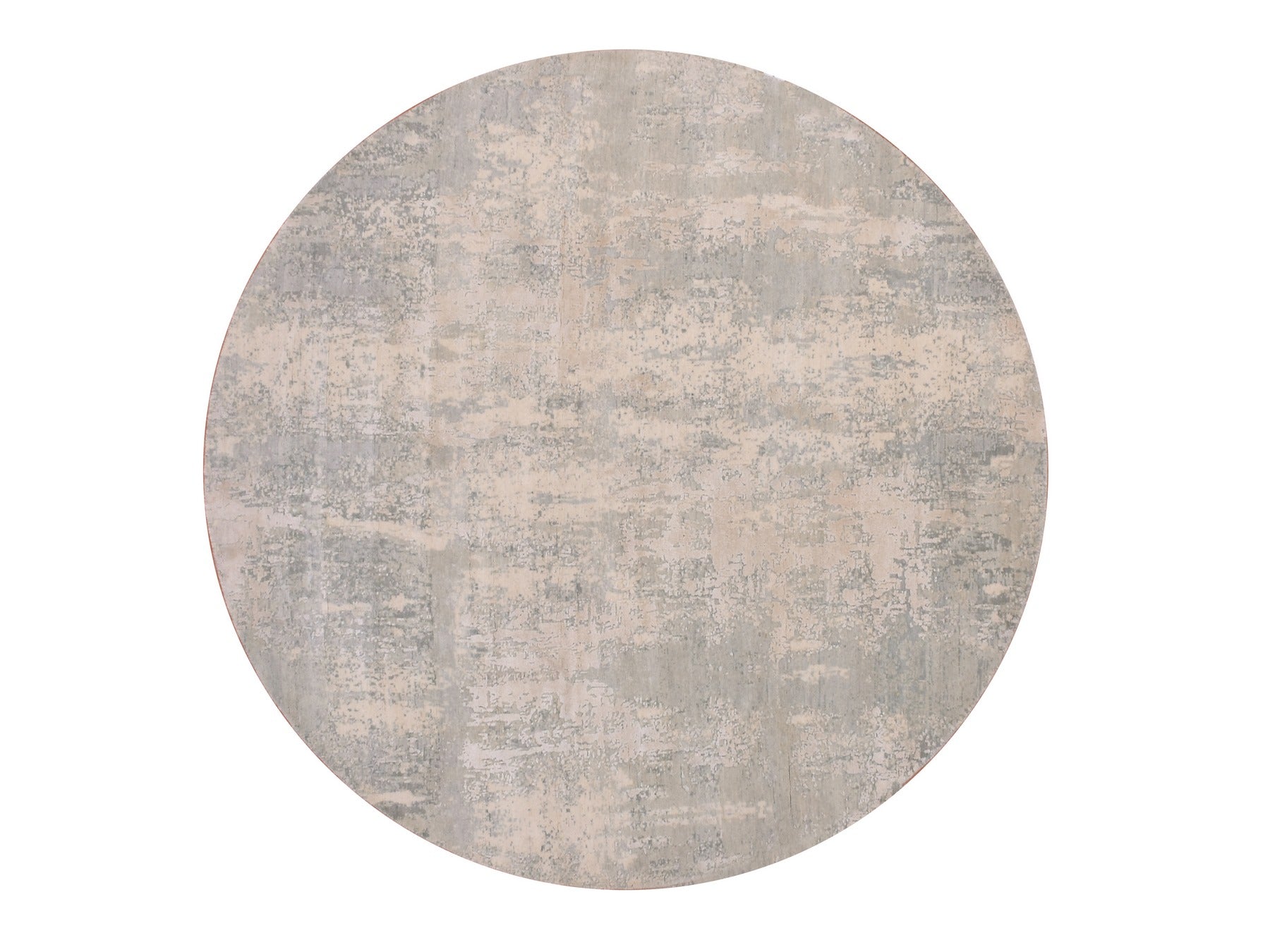 Modern / Contemporary hand-knotted wool/silk rug in Gray, 7'1" x 7'2", SKU O075346