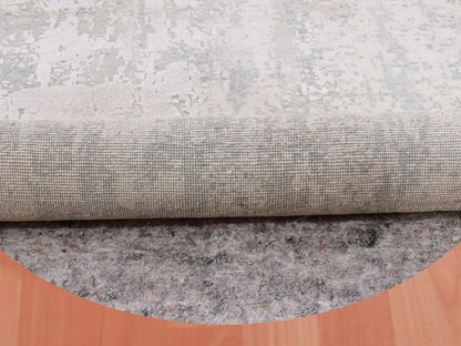 Grey 6'2" x 6'3" Modern / Contemporary Hand knotted Wool/Silk Rug - Sku: O075347