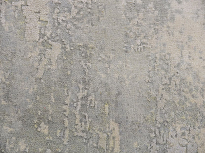 Grey 6'2" x 6'3" Modern / Contemporary Hand knotted Wool/Silk Rug - Sku: O075347