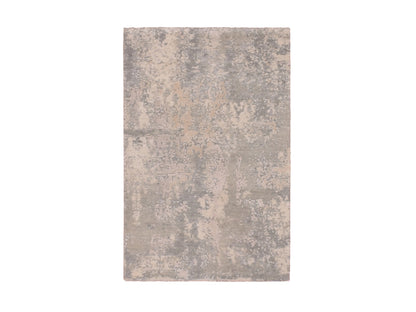 Grey 2'0" x 3'1" Modern / Contemporary Hand knotted Wool/Silk Rug - Sku: O075351