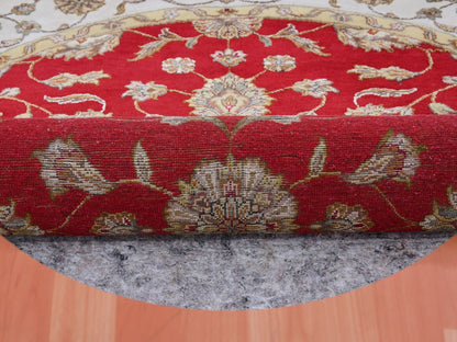 Red 6'0" x 6'0" Traditional Hand knotted Wool Rug - Sku: O075362