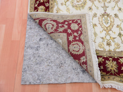 Ivory 4'10" x 7'3" Rajasthan Hand knotted Wool Rug - Sku: O075363