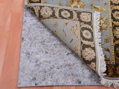 Grey 2'7" x 18'2" Rajasthan Hand knotted Wool/Silk Rug - Sku: O075366