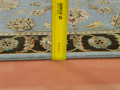 Grey 2'7" x 18'2" Rajasthan Hand knotted Wool/Silk Rug - Sku: O075366