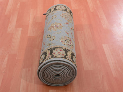 Grey 2'7" x 18'2" Rajasthan Hand knotted Wool/Silk Rug - Sku: O075366