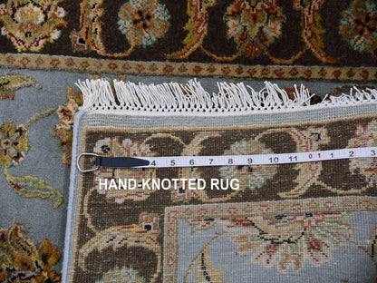 Grey 2'8" x 20'8" Rajasthan Hand knotted Wool Rug - Sku: O075371